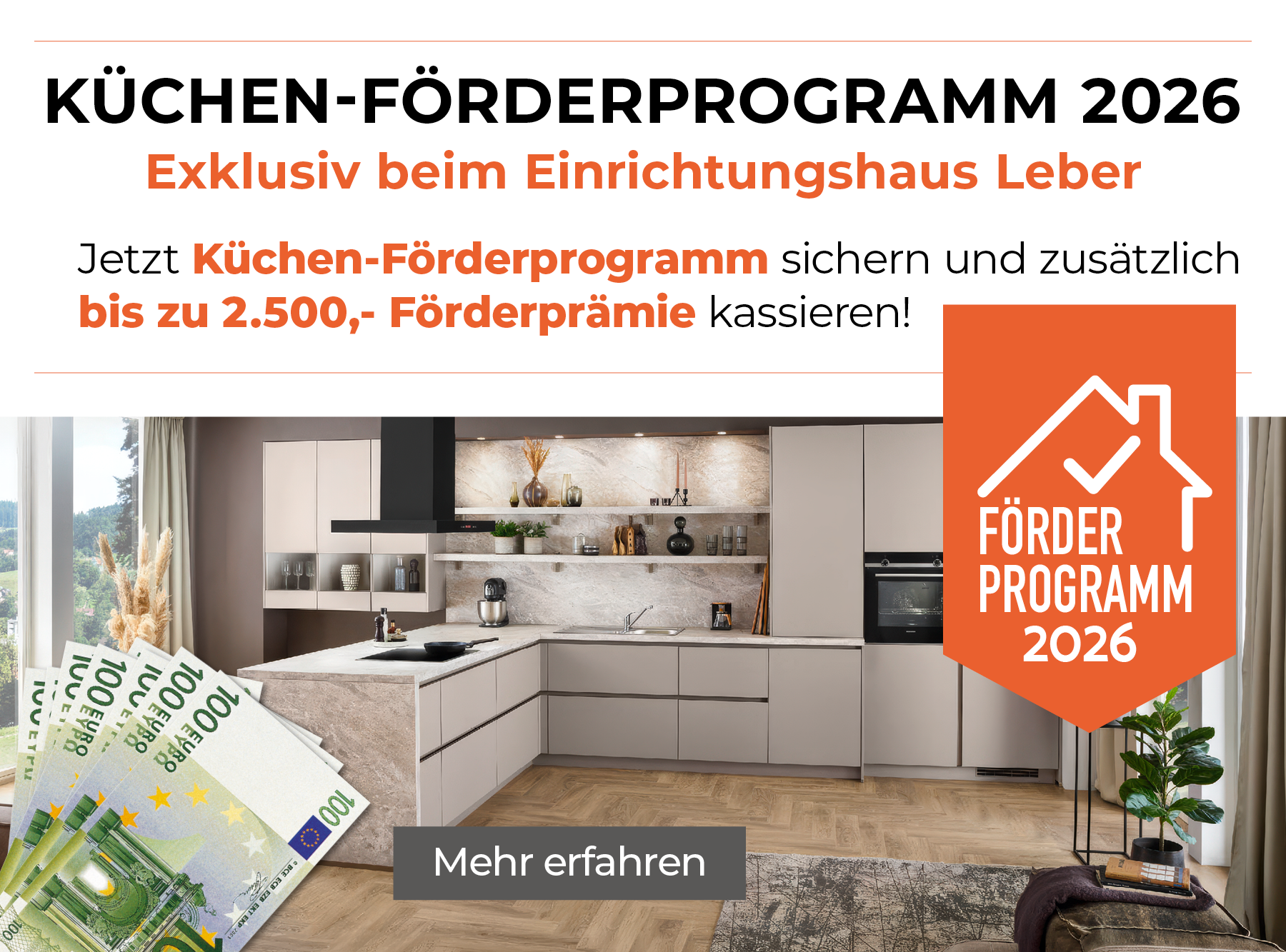 Küchen Förderprogramm bei Einrichtung Leber 2026 – Mobile
